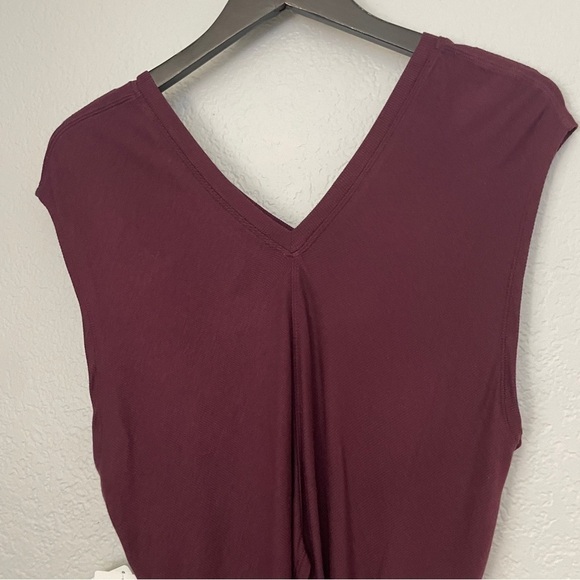 NWT ATHLETA Nayarit Tee Tie Back Deep Burgundy - Picture 3 of 10